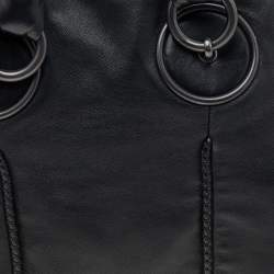 Pre Owned Bottega Veneta Black Lambskin Leather Satchel