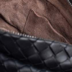 Pre Owned Bottega Veneta Black Intrecciato Leather Crossbody Bag
