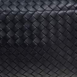 Pre Owned Bottega Veneta Black Intrecciato Leather Crossbody Bag