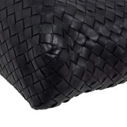 Pre Owned Bottega Veneta Black Intrecciato Leather Crossbody Bag