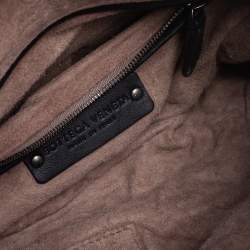 Pre Owned Bottega Veneta Black Intrecciato Leather Crossbody Bag