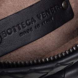 Pre Owned Bottega Veneta Black Intrecciato Leather Crossbody Bag