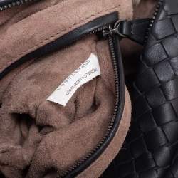 Pre Owned Bottega Veneta Black Intrecciato Leather Crossbody Bag