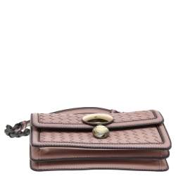 Pre Owned Bottega Veneta Pink Intrecciato Leather Sphere Top Handle Bag