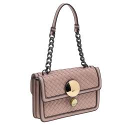 Pre Owned Bottega Veneta Pink Intrecciato Leather Sphere Top Handle Bag