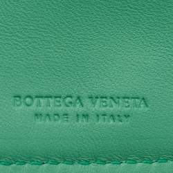 Bottega Veneta Green Intrecciato Leather Continental Wallet