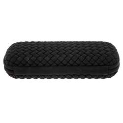 Pre Owned Bottega Veneta Black Intrecciato Fabric Stretch Knot Clutch
