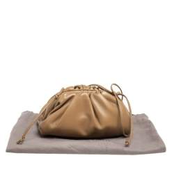 Pre Owned Bottega Veneta Tan Leather Mini The Pouch Bag