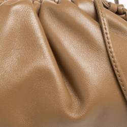 Pre Owned Bottega Veneta Tan Leather Mini The Pouch Bag