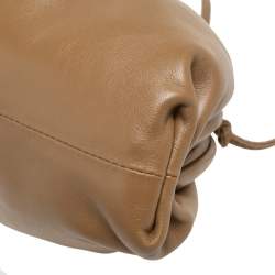 Pre Owned Bottega Veneta Tan Leather Mini The Pouch Bag