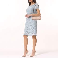 Pre Owned Bottega Veneta Light Pink Intrecciato Leather Small Olimpia Shoulder Bag