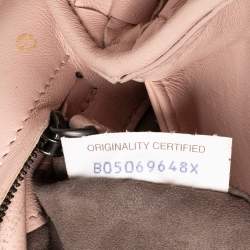 Pre Owned Bottega Veneta Light Pink Intrecciato Leather Small Olimpia Shoulder Bag
