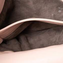 Pre Owned Bottega Veneta Light Pink Intrecciato Leather Small Olimpia Shoulder Bag