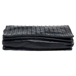 مملوكة مسبقًا Bottega Veneta Navy Blue Intrecciato Leather Shoulder Bag