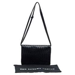 مملوكة مسبقًا Bottega Veneta Navy Blue Intrecciato Leather Shoulder Bag