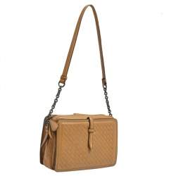 مملوكة مسبقًا حقيبة كاميرا بوتيغا فينيتا إنترشياتو جلد بيج