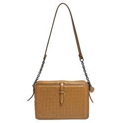 مملوكة مسبقًا حقيبة كاميرا بوتيغا فينيتا إنترشياتو جلد بيج