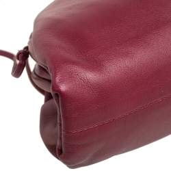 مملوكة مسبقًا حقيبة بوتيغا فينيتا بوش جلد أحمر داكن صغيرة