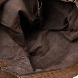 Pre Owned Bottega Veneta Brown Intrecciato Leather Large Convertible Tote