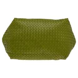 Pre Owned Bottega Veneta Green Intrecciato Leather Tote