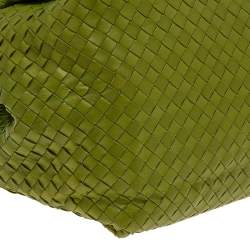 Pre Owned Bottega Veneta Green Intrecciato Leather Tote