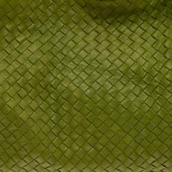 Pre Owned Bottega Veneta Green Intrecciato Leather Tote