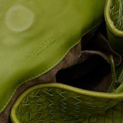 Pre Owned Bottega Veneta Green Intrecciato Leather Tote