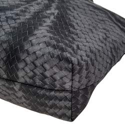 Pre Owned Bottega Veneta Grey Intrecciolusion Nylon Medium Tote