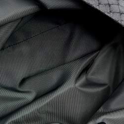 Pre Owned Bottega Veneta Grey Intrecciolusion Nylon Medium Tote