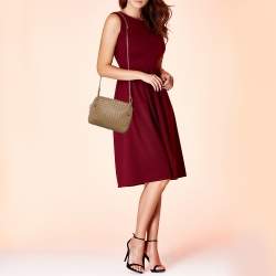 Pre Owned حقيبة كتف بوتيغا فينيتا جلد انترشياتو بني فاتح