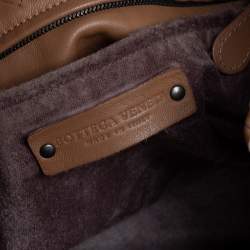 Pre Owned Bottega Veneta Camel Intrecciato Leather Garda Tote