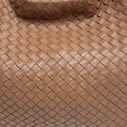Pre Owned Bottega Veneta Camel Intrecciato Leather Garda Tote