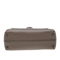 Pre Owned Bottega Veneta Grey Leather Small Small Piazza Bag