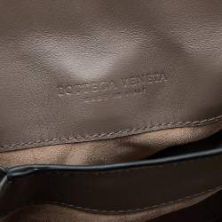 Pre Owned Bottega Veneta Grey Leather Small Small Piazza Bag