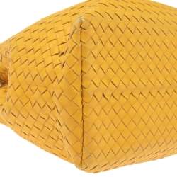 مملوكة مسبقًا Bottega Veneta Yellow Intrecciato Woven Leather Seamless Garda Tote