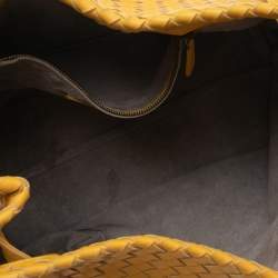 مملوكة مسبقًا Bottega Veneta Yellow Intrecciato Woven Leather Seamless Garda Tote