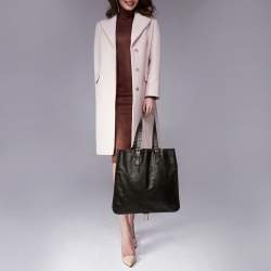Bottega Veneta Dark Brown Intrecciato Trim Leather Expandable Tote