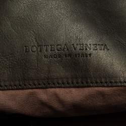 Bottega Veneta Dark Brown Intrecciato Trim Leather Expandable Tote