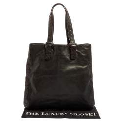 Bottega Veneta Dark Brown Intrecciato Trim Leather Expandable Tote