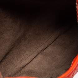 Pre Owned Bottega Veneta Orange Leather Small Veneta Hobo