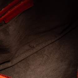 Pre Owned Bottega Veneta Orange Leather Small Veneta Hobo