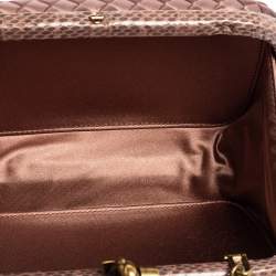 Pre Owned Bottega Veneta Mauve Satin and Ayers Trim Knot Clutch Bag