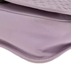 Pre Owned Bottega Veneta Pink Intrecciato Leather Flap Crossbody Bag