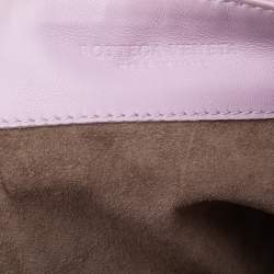 Pre Owned Bottega Veneta Pink Intrecciato Leather Flap Crossbody Bag