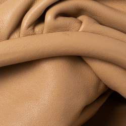 Pre Owned Bottega Veneta Almond Beige Leather The Belt Chain Pouch