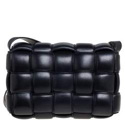 Pre Owned Bottega Veneta Black Intrecciato Leather Padded Cassette Bag