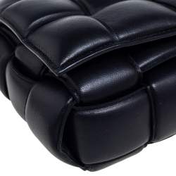 Pre Owned Bottega Veneta Black Intrecciato Leather Padded Cassette Bag
