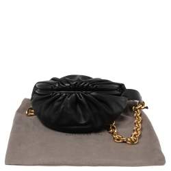 Pre Owned Bottega Veneta Black Leather The Belt Chain Pouch