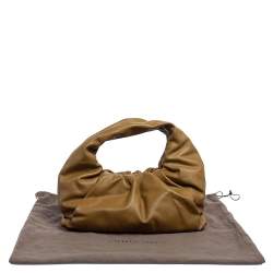 Pre Owned Bottega Veneta Camel Brown Leather Medium The Shoulder Pouch Bag