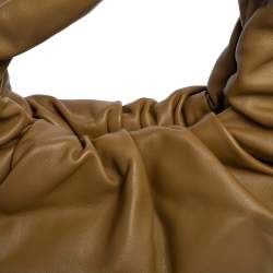 Pre Owned Bottega Veneta Camel Brown Leather Medium The Shoulder Pouch Bag